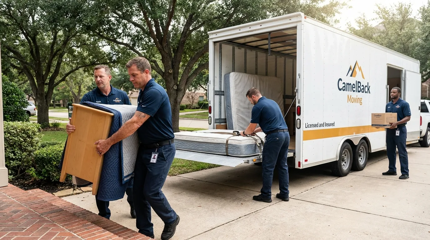 Crew loading residential truck for cross-state move from New Windsor, MD
