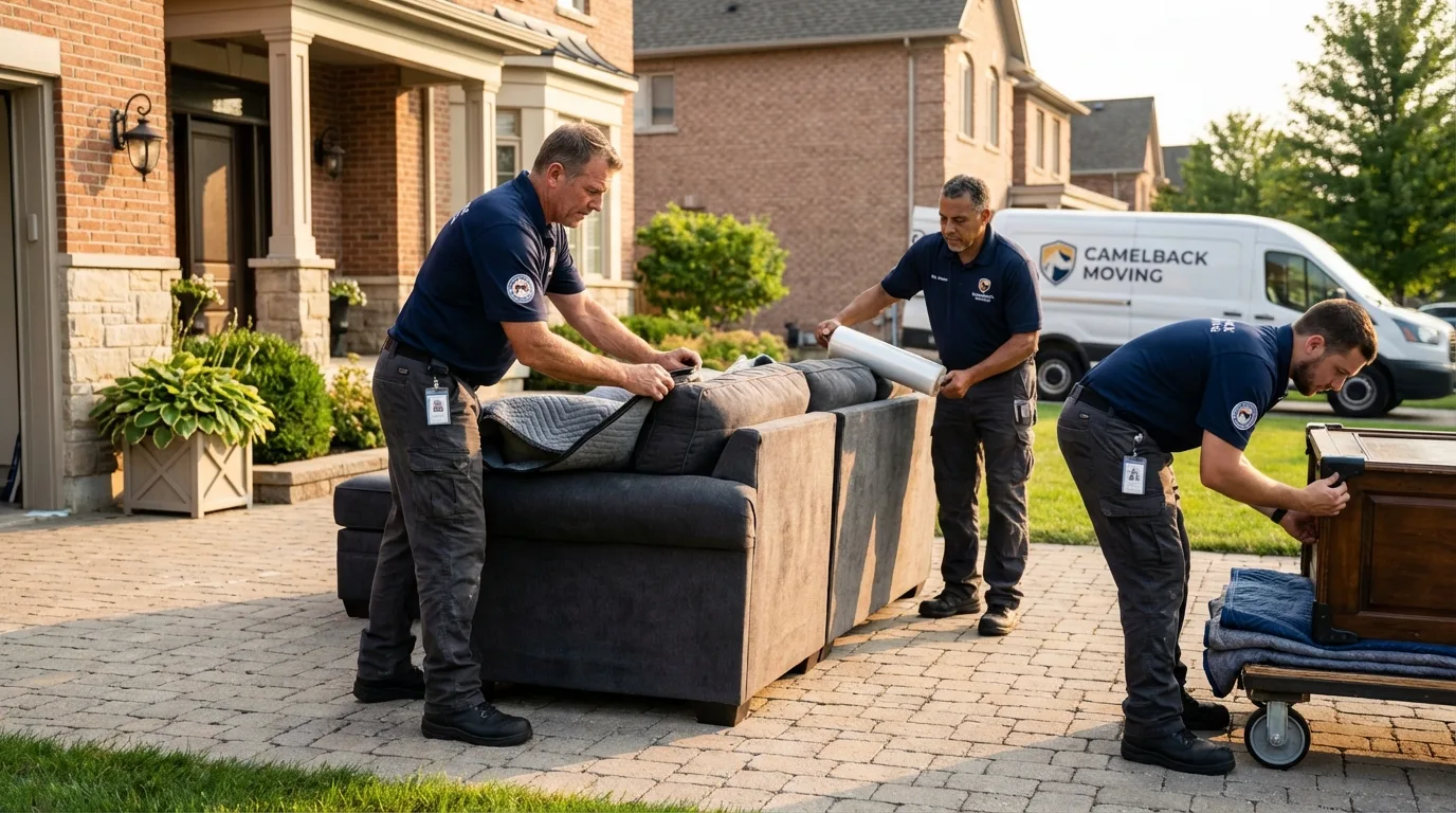 Large estate moving crew wrapping furniture in New Windsor, MD