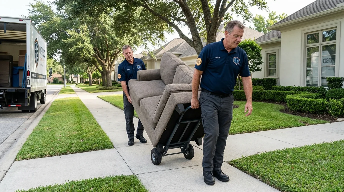 Local residential moving crew loading furniture in New Windsor, MD